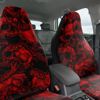 Dark Slate Gray Red Screaming Skull Decor Goth | Car Seat Covers