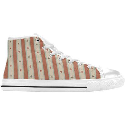Light Gray Alice Playing Cards Wallpaper | Women's Classic High Top Canvas Shoes