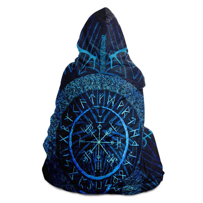 Black Celtic Runes Return To Nature | Hooded Blanket