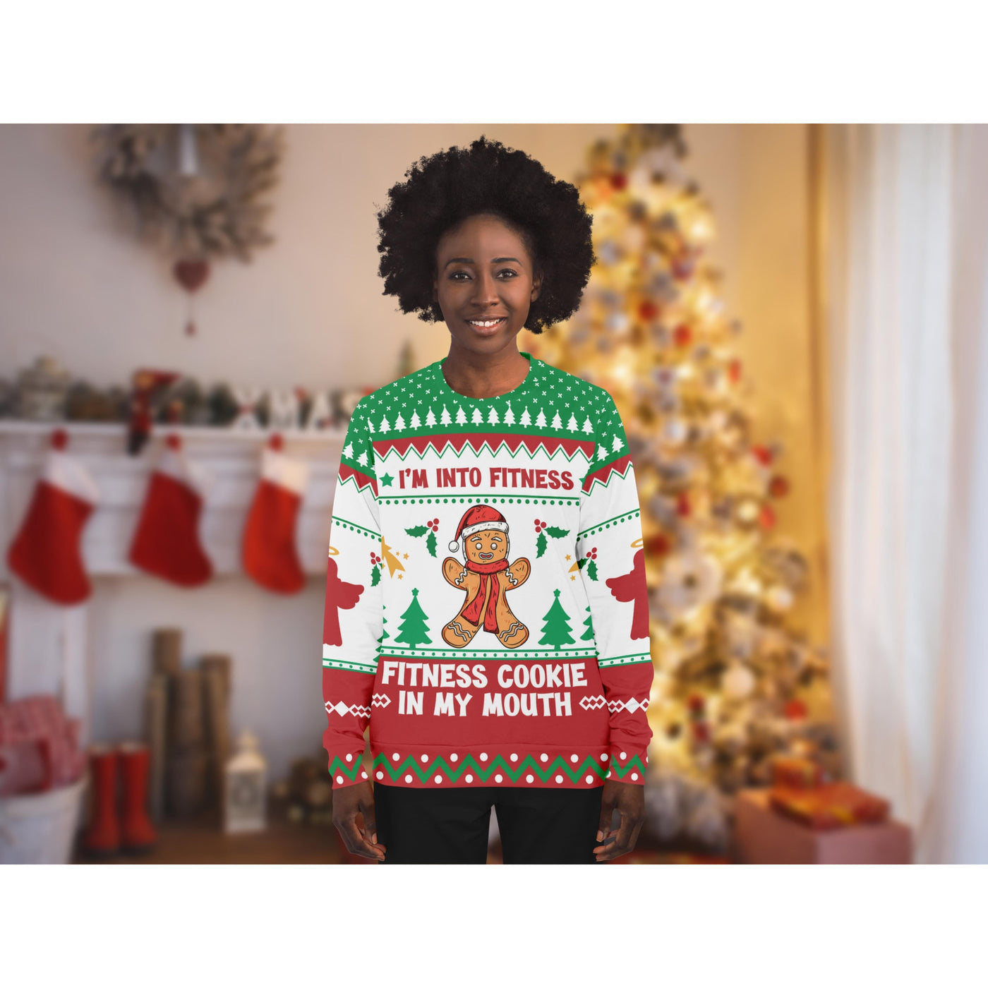 Rosy Brown Fitness Cookie | Ugly Xmas Sweater