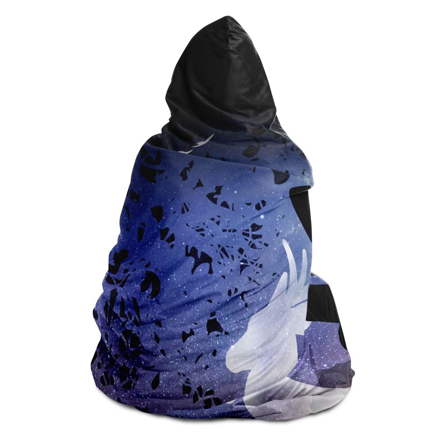 Dark Slate Blue starry 5 Hooded Blanket-Frontside-Design_Template copy