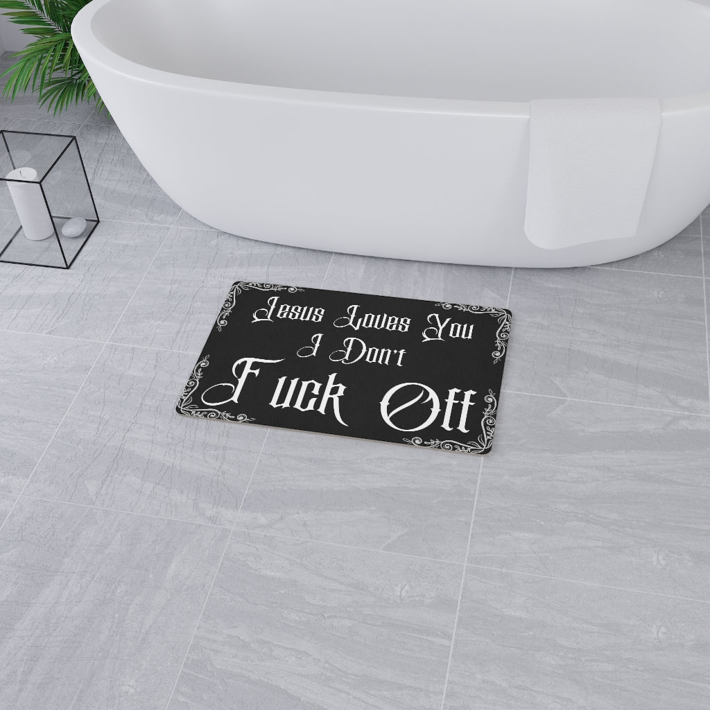 Gray Jesus Loves You I Don't Fuck Off | Doormat