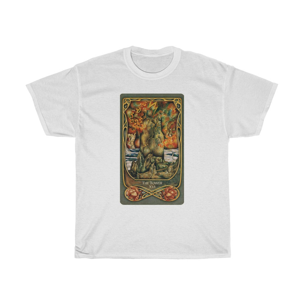 Light Gray The Tower Tarot Card | T-Shirt