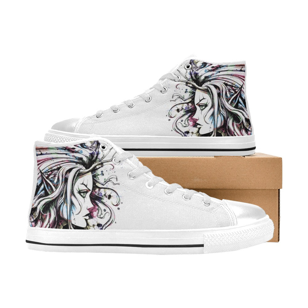 Light Gray Pastel Goth Elf | Women's Classic High Top Canvas Shoes