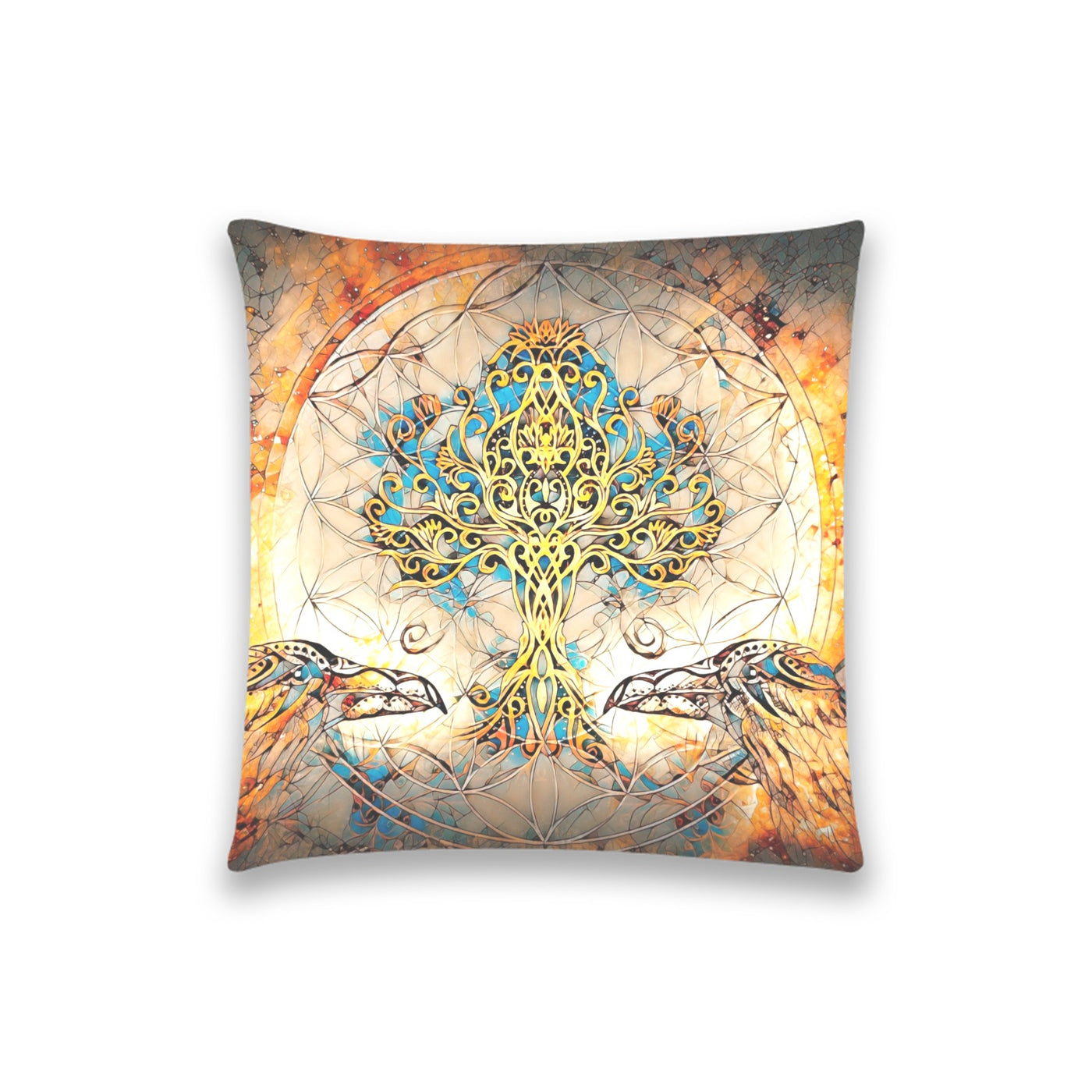 Wheat Tree Of Life Mosaic & Space |  Pillow Cases