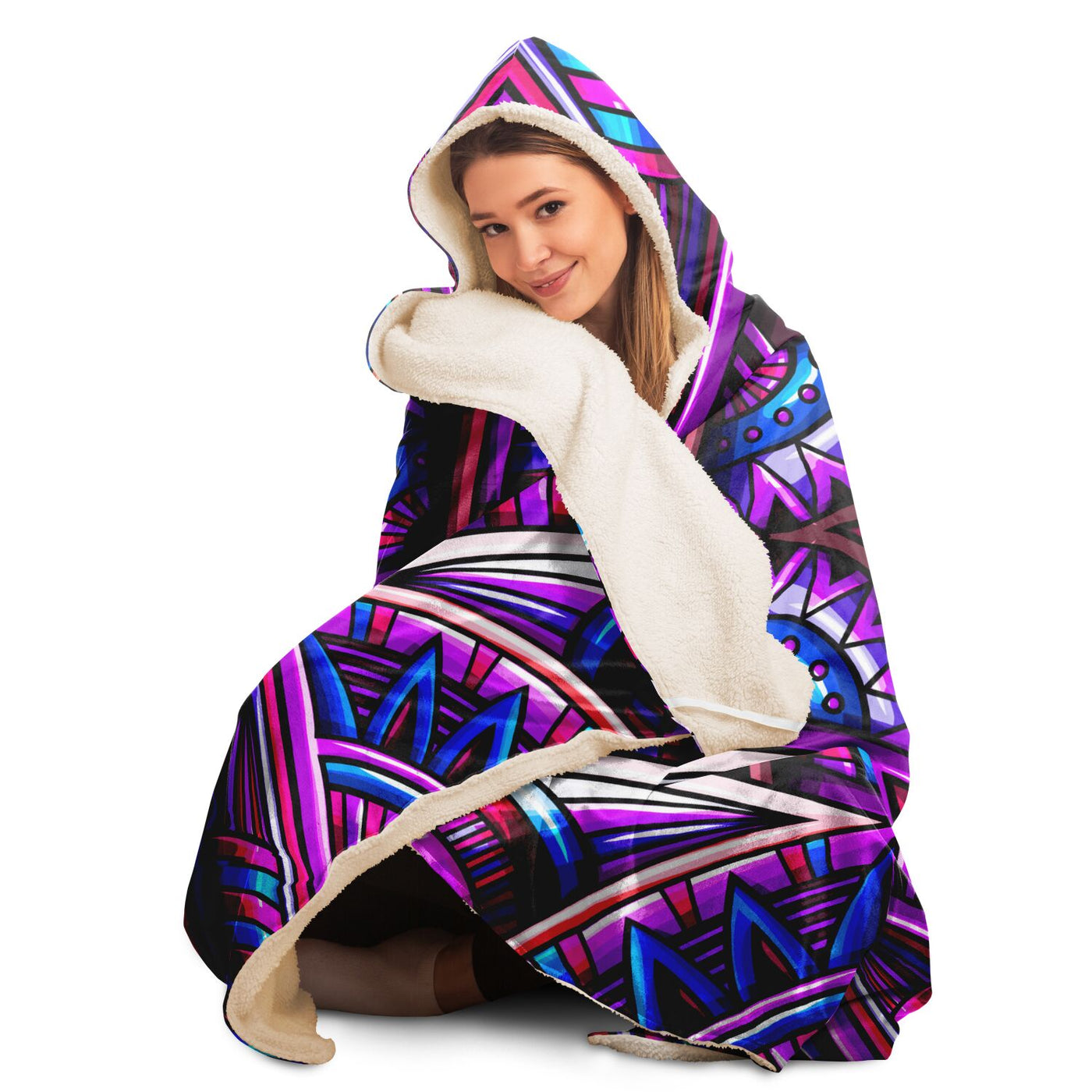 Thistle Festival Clothes Tribal Lines 7 | Hooded Blanket