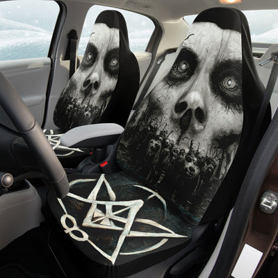 Gray Hells Mouth 3 Horror Art | Car Seat Covers