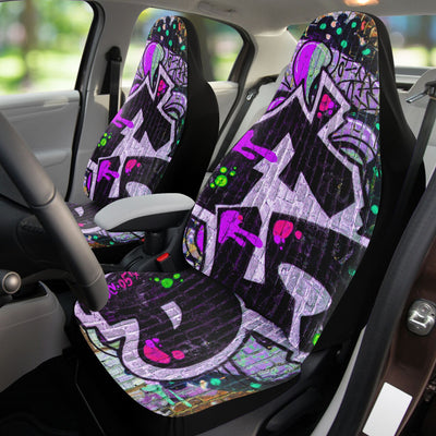 Black Brick Graffiti Art Purple Pink & Black | Car Seat Covers