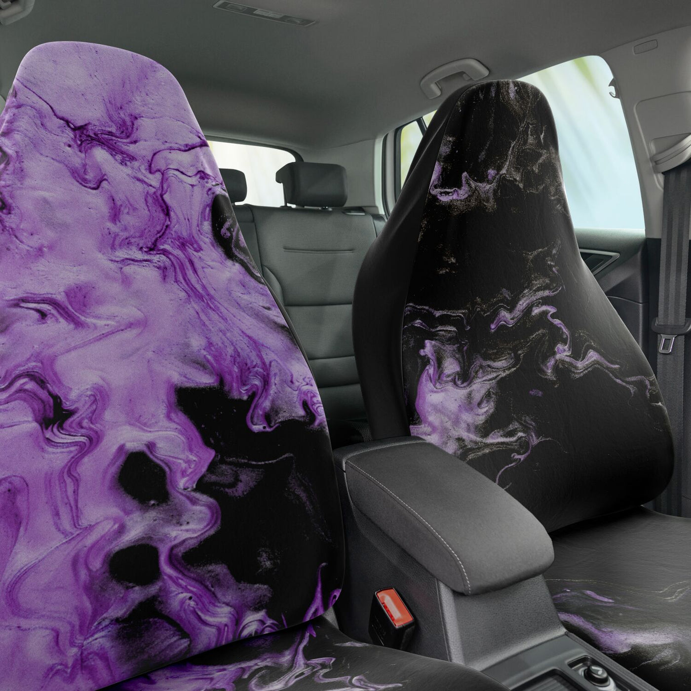Dark Slate Gray Flowing Metallic Purple | Car Seat Covers