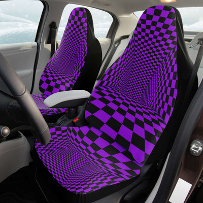 Black Pastel Goth Optical Illusion Trippy Art | Car Seat Covers