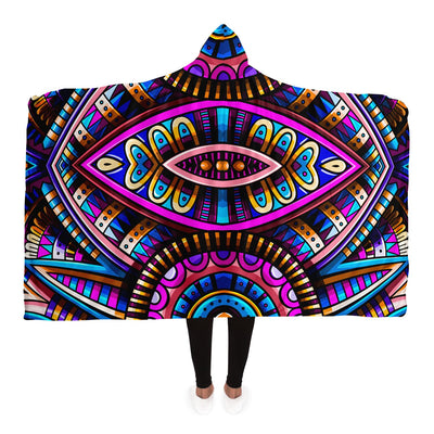 Black Festival Clothes Tribal Lines 13 | Hooded Blanket