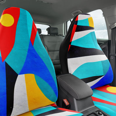 Dark Salmon Blue Graffiti Pop Art | Car Seat Covers