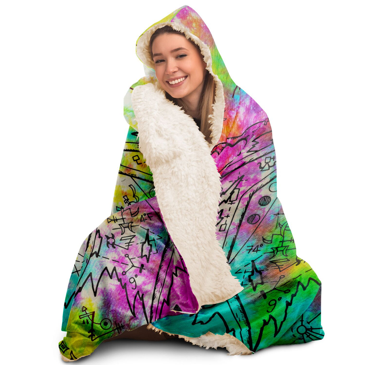 Gray Witchy Tie Dye 11 | Hooded Blanket