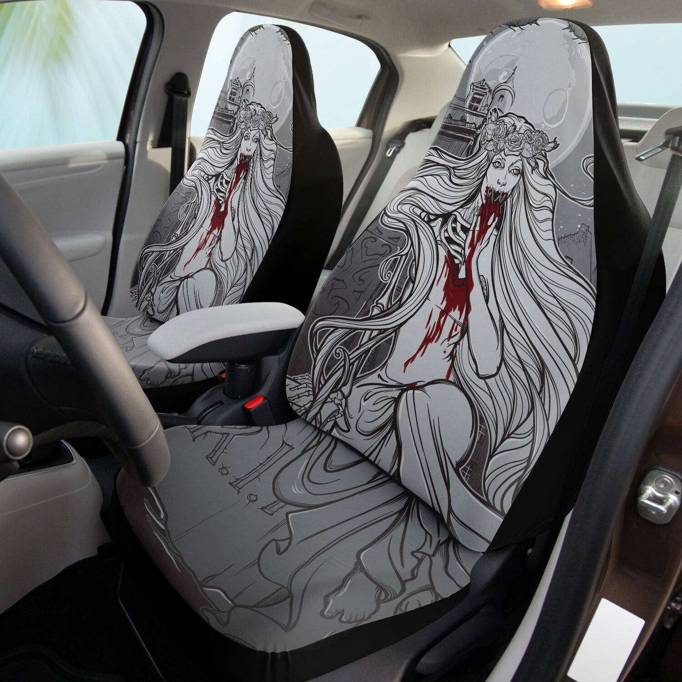 Dark Slate Gray Banshee Horror Art Mythological | Car Seat Covers