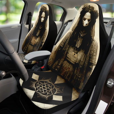 Black The Woman With No Face On Vintage Paper | Car Seat Covers