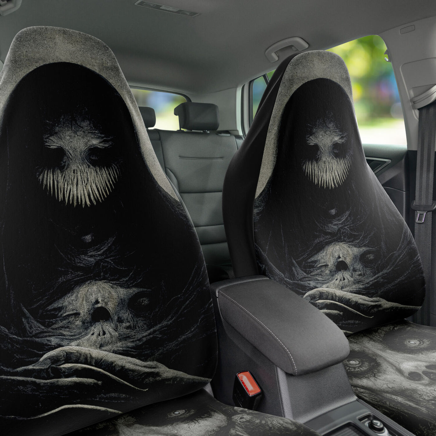 Dark Slate Gray Gothic Sinister Demon | Car Seat Covers