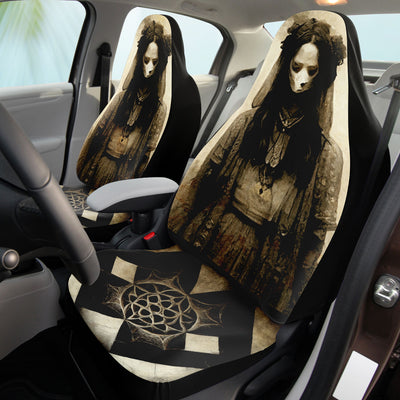 Gray The Woman With No Face On Vintage Paper | Car Seat Covers