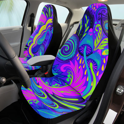 Plum Hippie Tie Dye Blue Mushrooms | Car Seat Covers