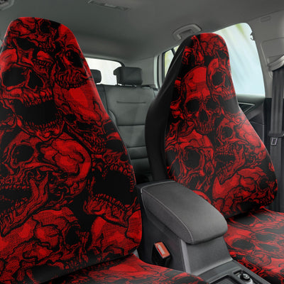 Dark Slate Gray Red Screaming Skull Decor Goth | Car Seat Covers