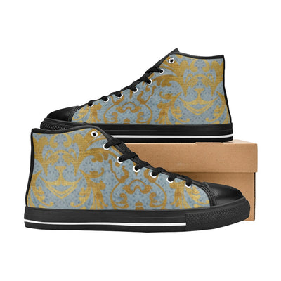 Rosy Brown Gold Boho Black | Women's Classic High Top Canvas Shoes