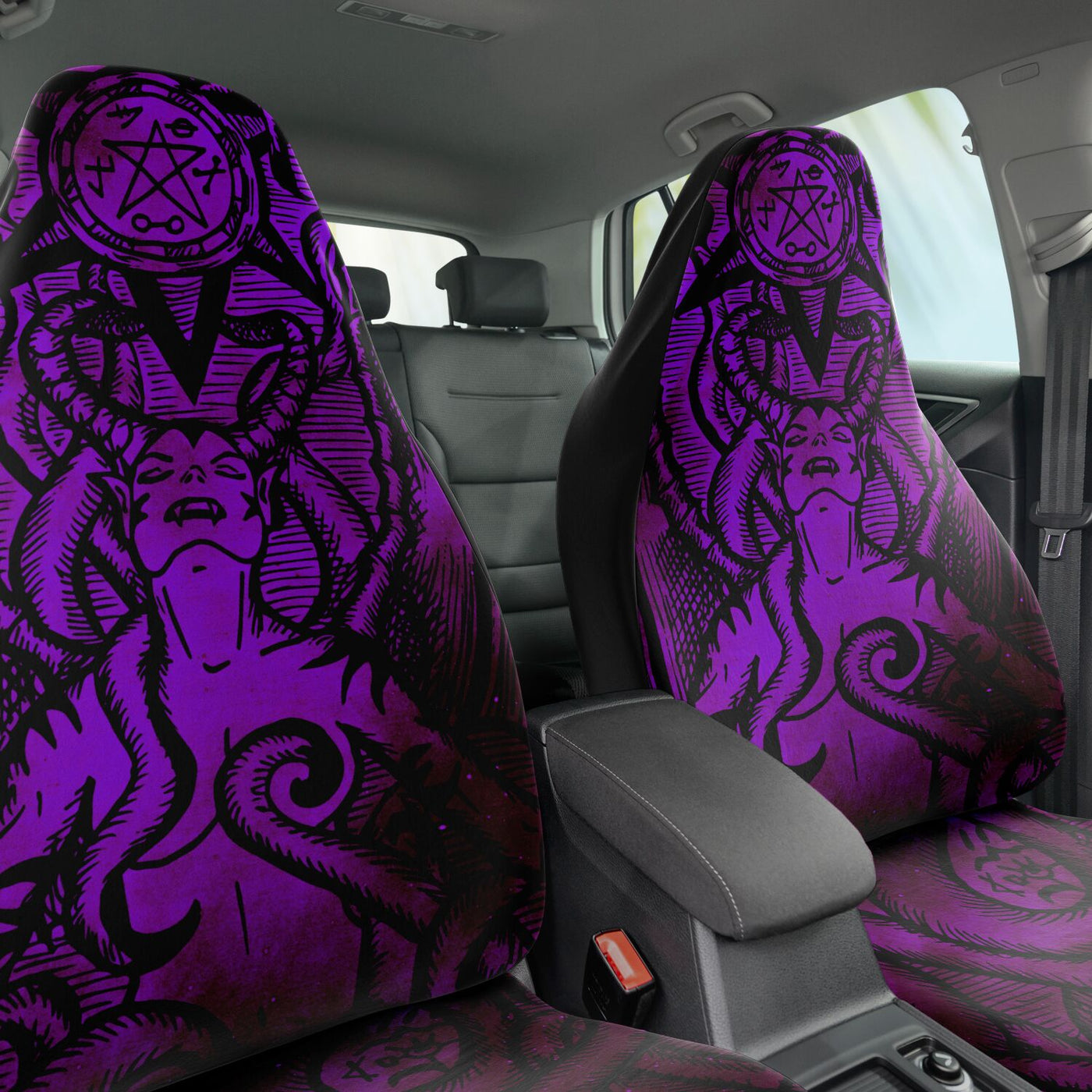 Dark Slate Gray Lilith Purple Gothic Demon | Car Seat Covers