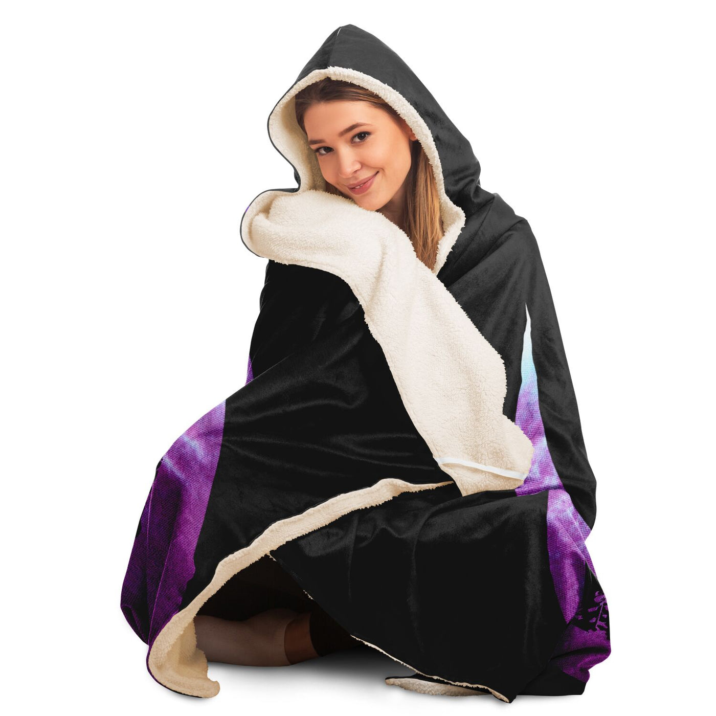 Dark Slate Gray witchy 5 Hooded Blanket-Frontside-Design_Template copy