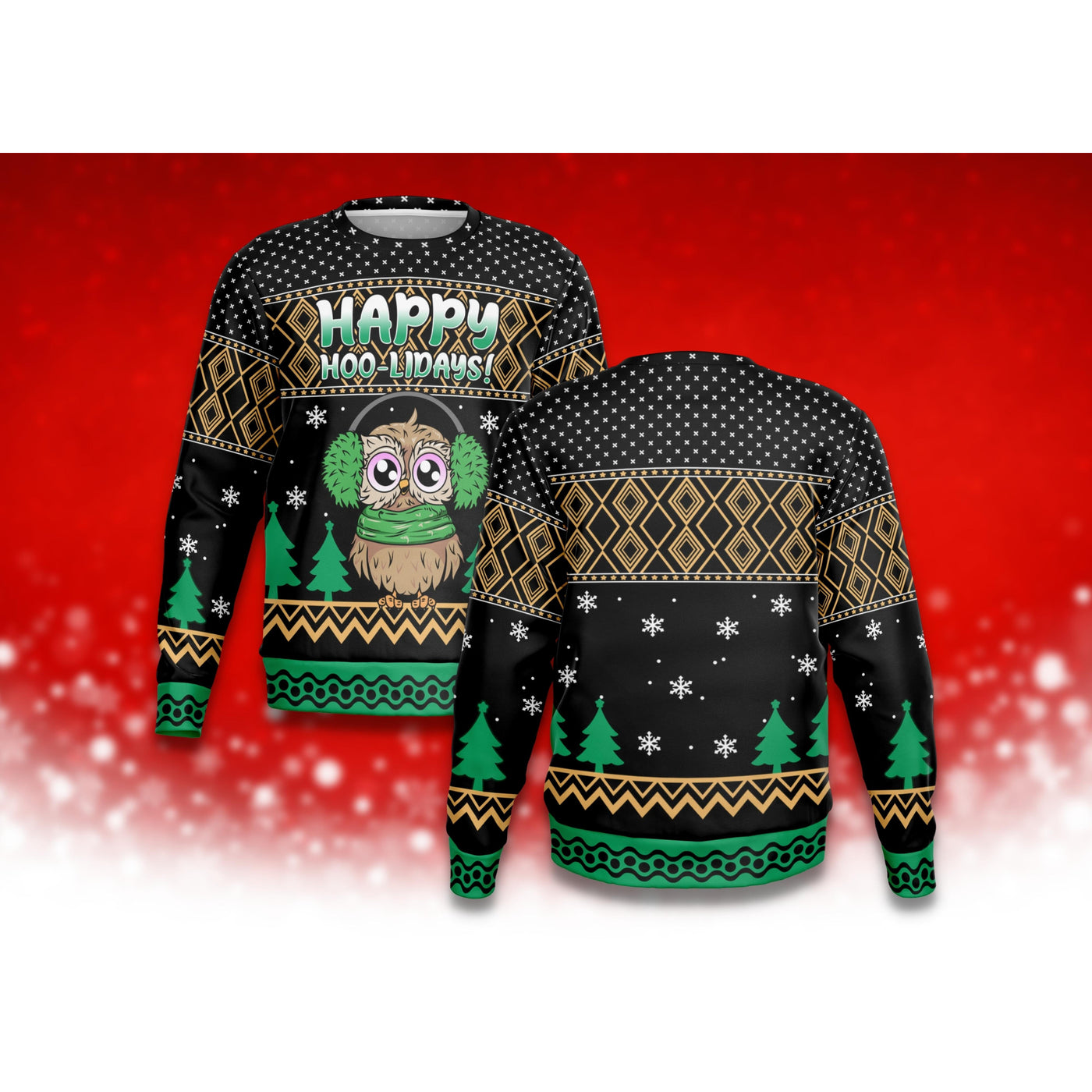 Firebrick Happy Hoo-lidays | Ugly Xmas Sweater