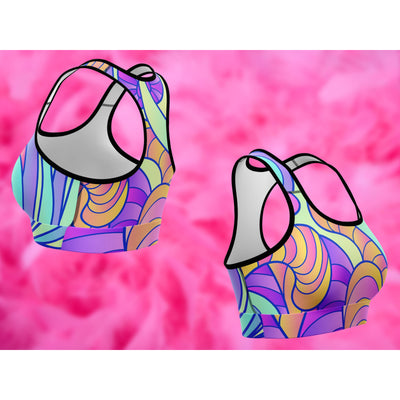 Hot Pink Trippy AF Tie Dye Magic Mushrooms | Sports Bra