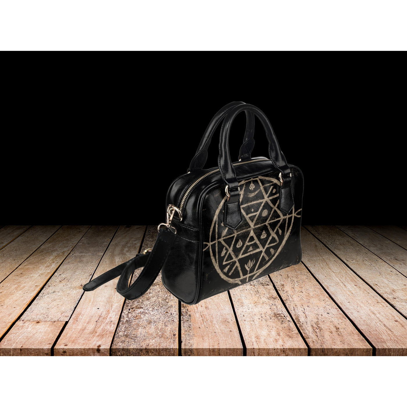 Black Gothic Grunge 5 | Leather Shoulder Bag