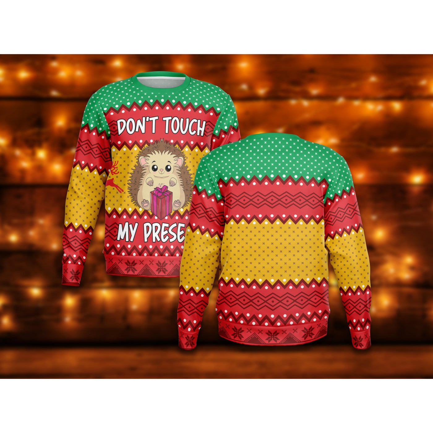 Saddle Brown Don't touch my Present | Ugly Xmas Sweater