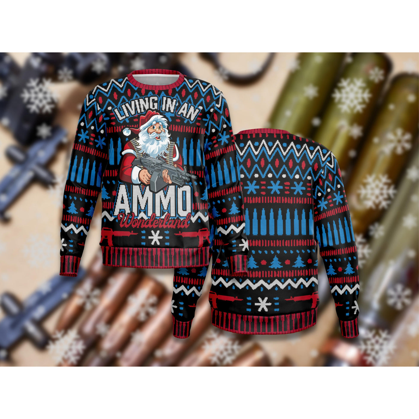 Dark Slate Gray Ammo Wonderland | Ugly Xmas Sweater