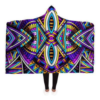 Black Festival Clothes Tribal Lines 8 | Hooded Blanket