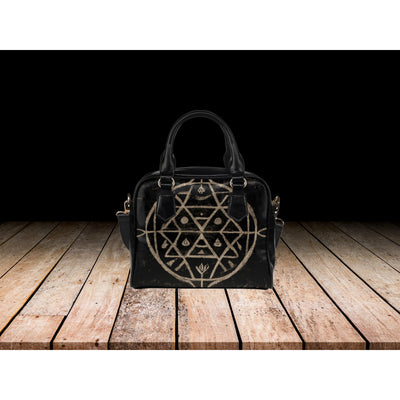 Black Gothic Grunge 5 | Leather Shoulder Bag