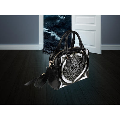Black Esoteric Symbols 6 | Leather Shoulder Bag