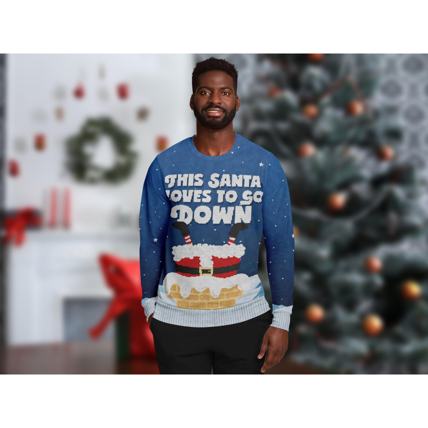 Dark Slate Gray This Santa Loves To Go Down | Ugly Xmas Sweater