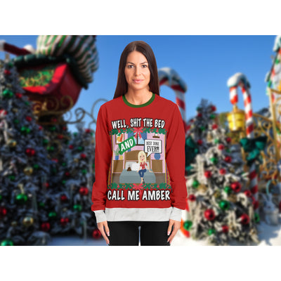 Dark Slate Gray Amber Turd | Ugly Christmas Sweater