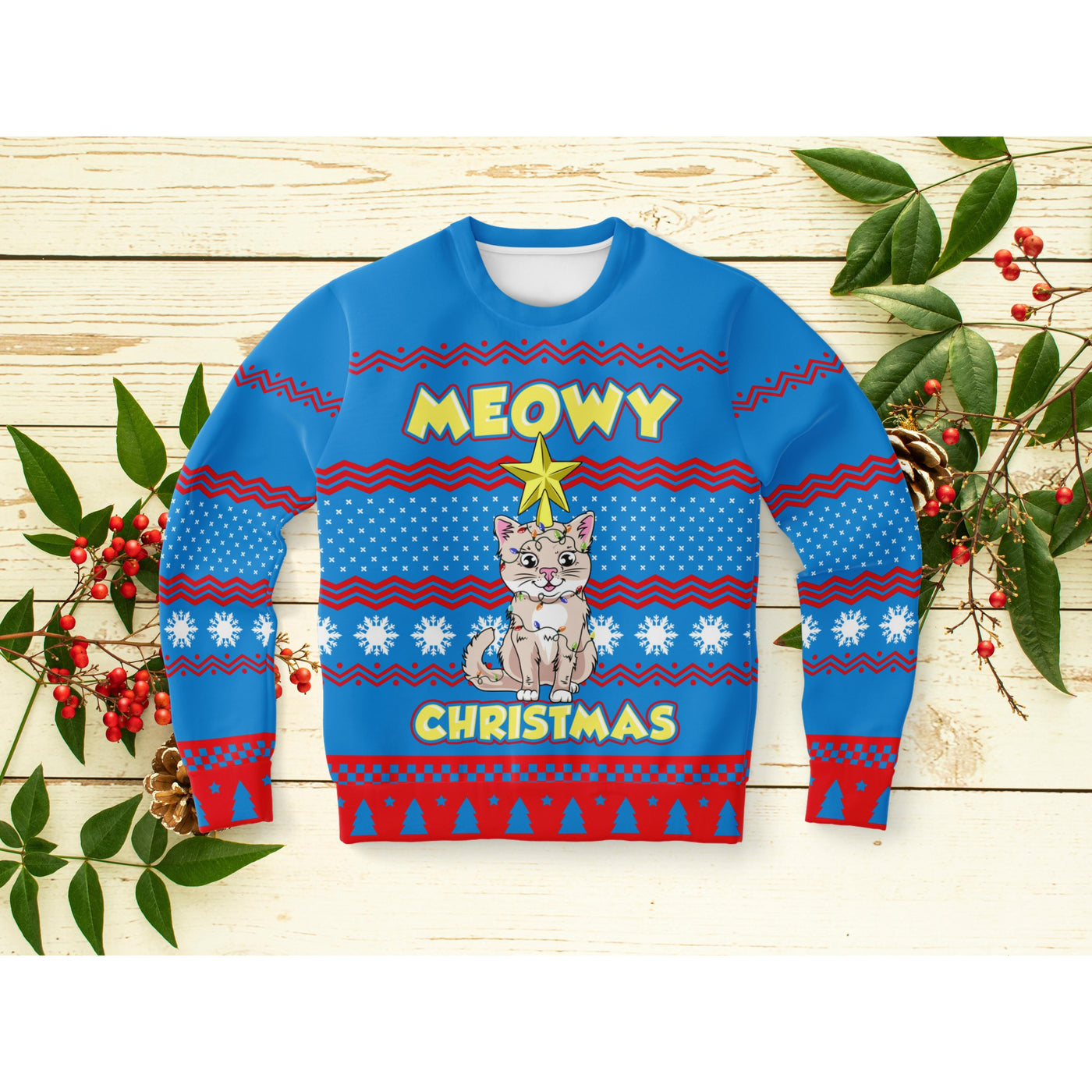 Antique White Meowy Christmas | Ugly Xmas Sweater