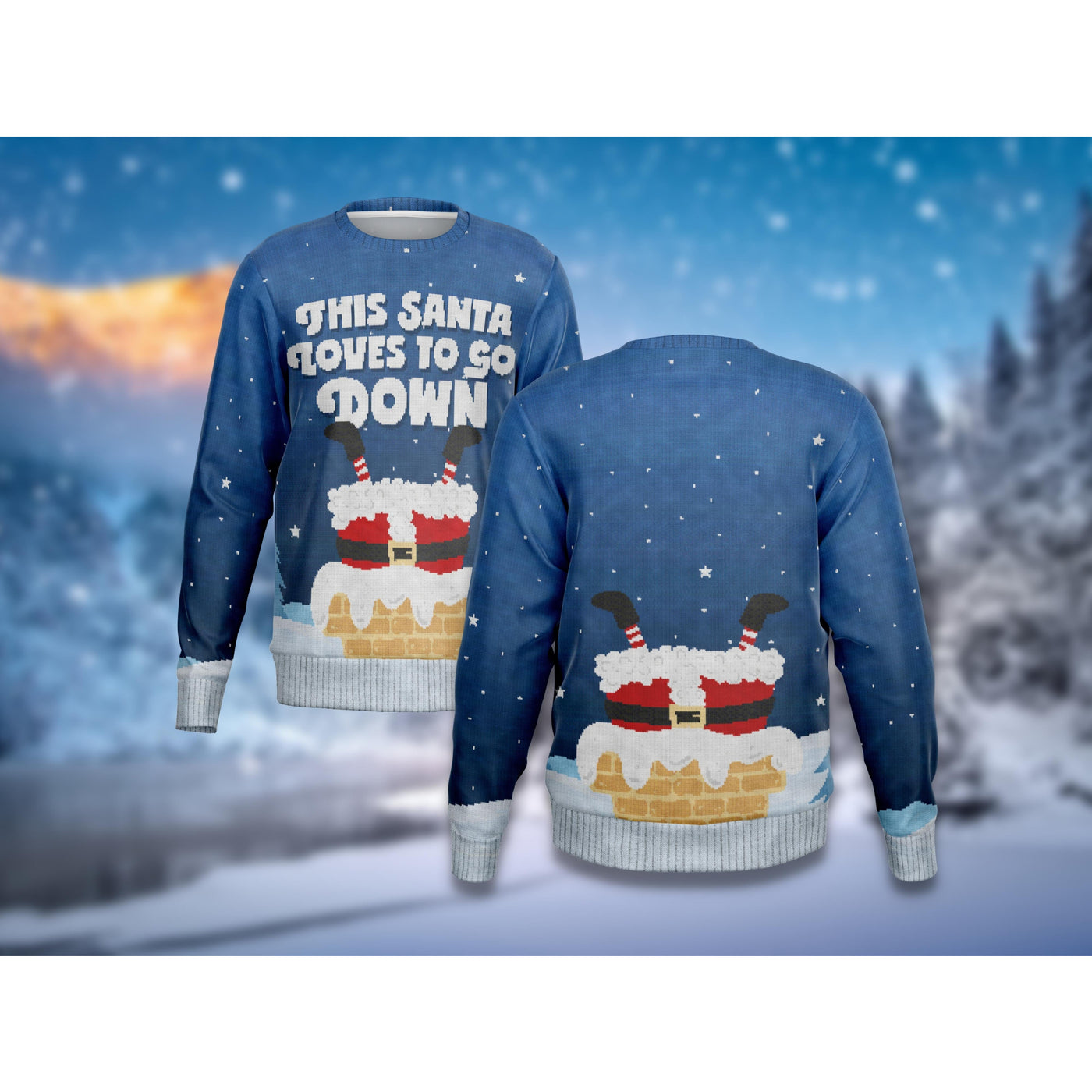 Slate Gray This Santa Loves To Go Down | Ugly Xmas Sweater