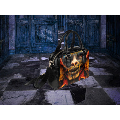Dark Slate Gray Disfigured Demon 1 | Leather Shoulder Bag