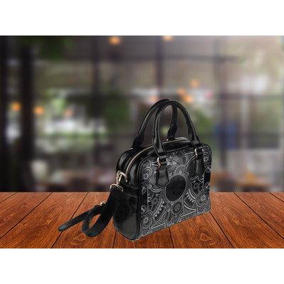 Dim Gray Steampunk Art Goth Purse | Leather Shoulder Bag