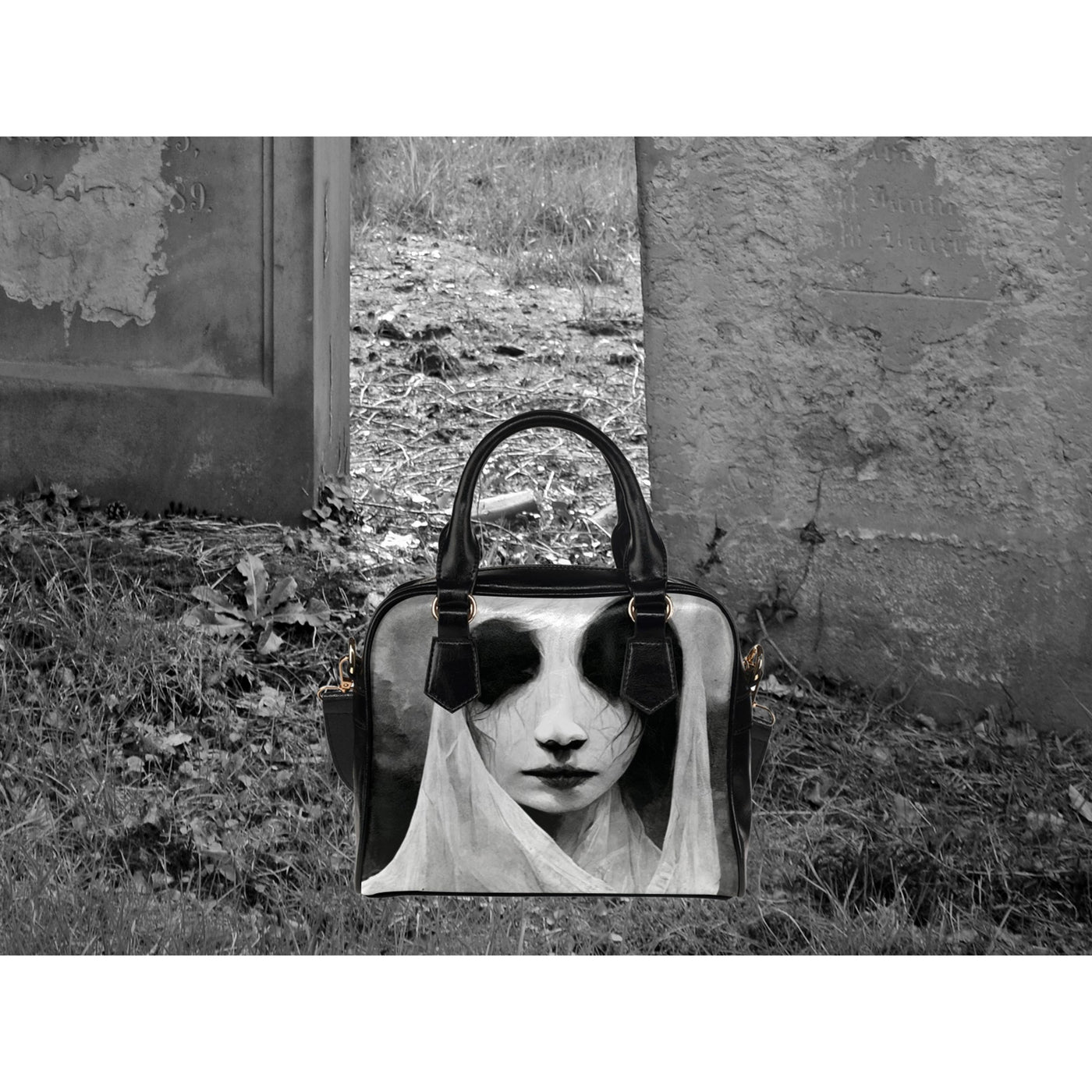 Dim Gray The Woman With No Face 4 | Leather Shoulder Bag