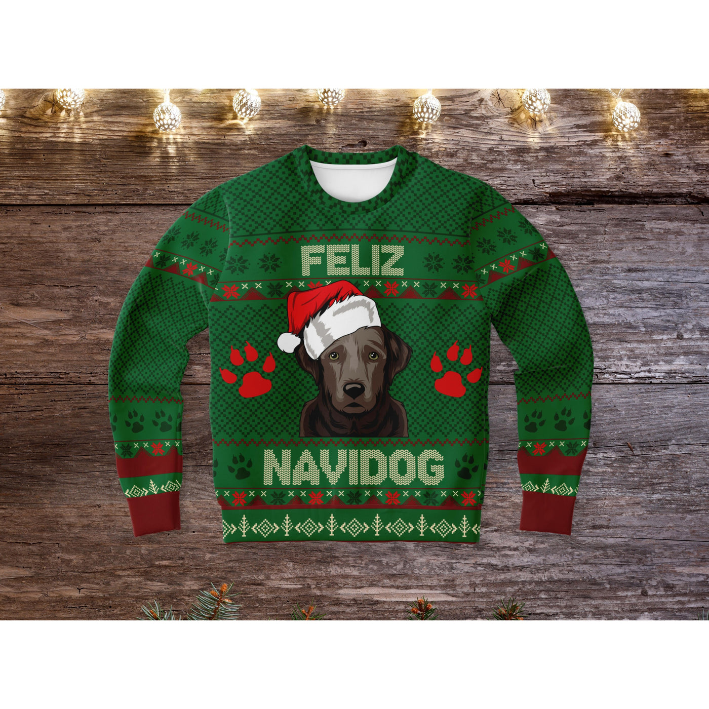 Dark Slate Gray Feliz Navidog Labrador | Ugly Xmas Sweater