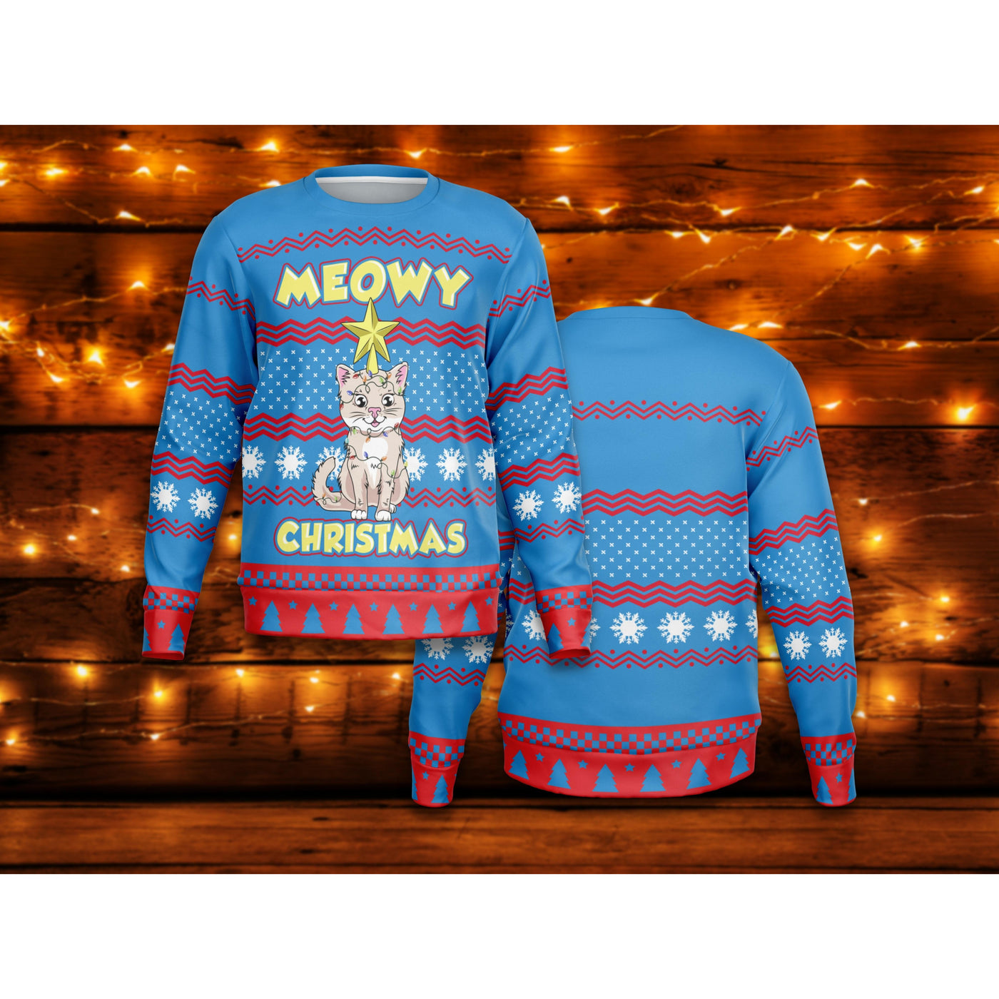Saddle Brown Meowy Christmas | Ugly Xmas Sweater