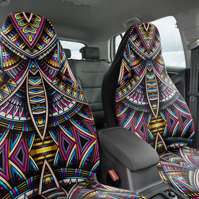 Dark Slate Gray Tribal Line Art 4 | Car Seat Covers