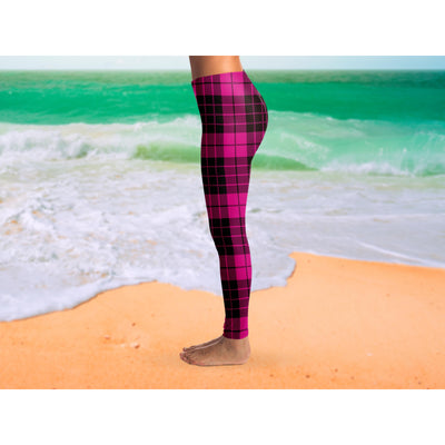 Light Gray Plaid Pastel Goth Pink | Leggings