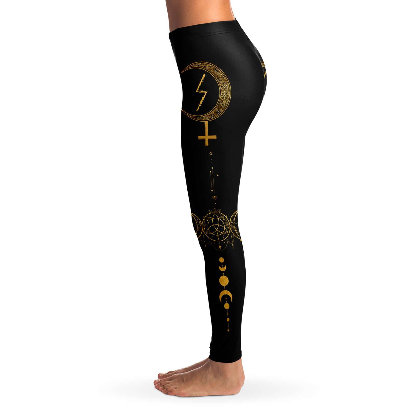 Tan Witchcraft Lilith Symbol With Runes | Leggings