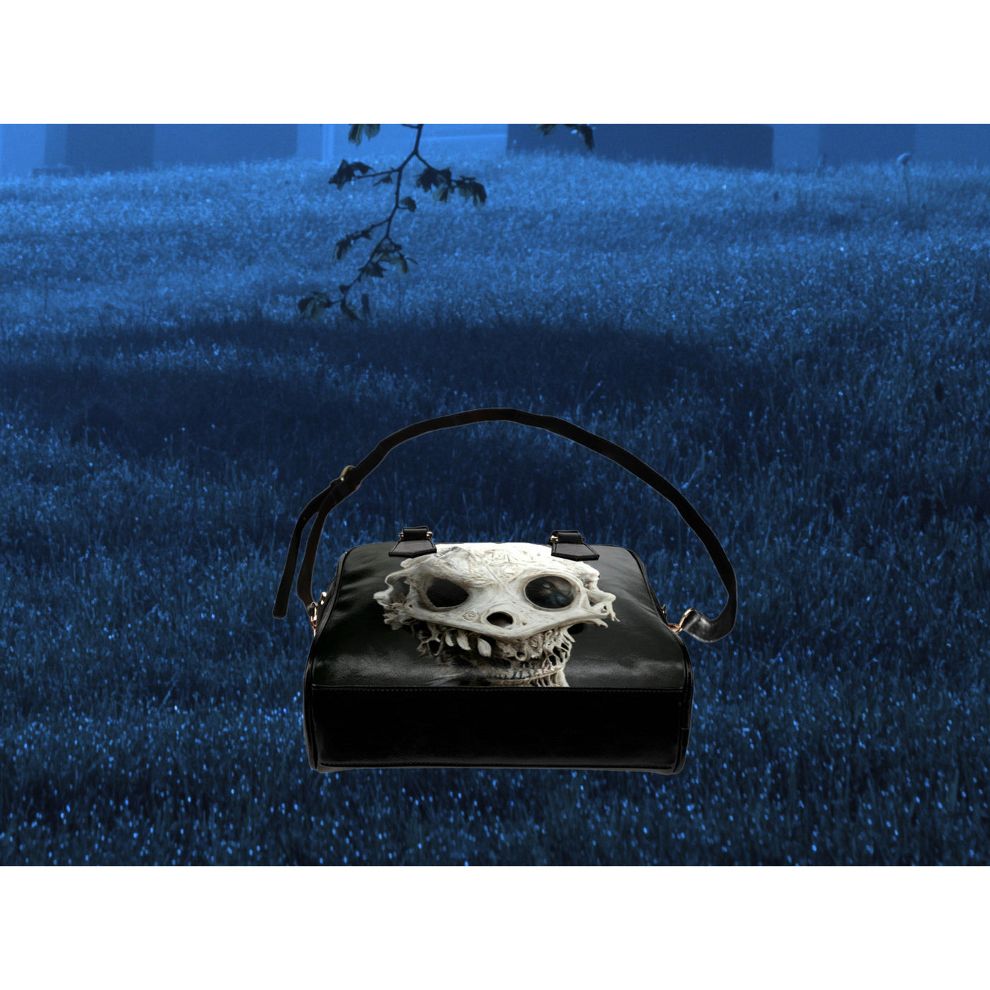 Dark Slate Gray Bone Monster 7 Gothic Purse | Leather Shoulder Bag