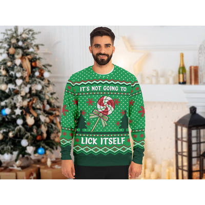 Dark Slate Gray It's Not Going To Lick Itself | Ugly Xmas Sweater