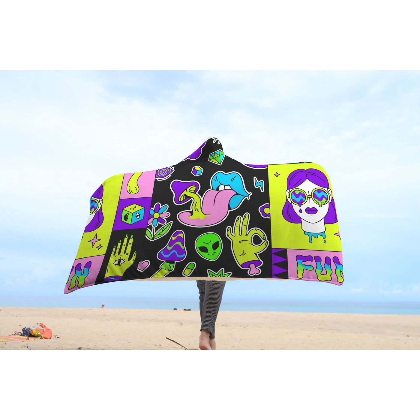 Lavender hippie 5 Hooded Blanket-Frontside-Design_Template copy