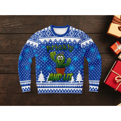 Dark Slate Gray Prickly And Lit | Ugly Xmas Sweater